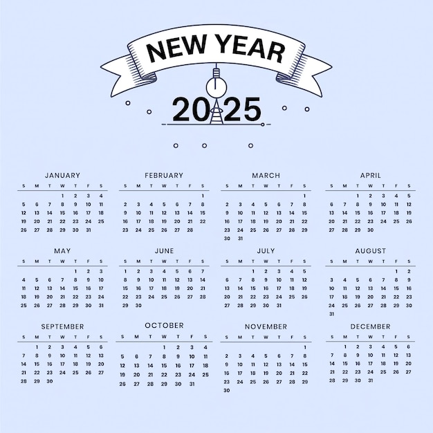 Een kalender met het nieuwe jaar erop.