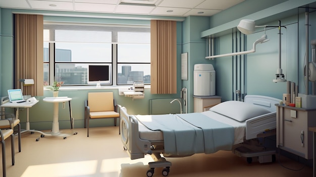 Een kamer in een ziekenhuisfoto