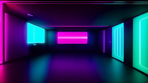 Een kamer met een neonkleurige droom