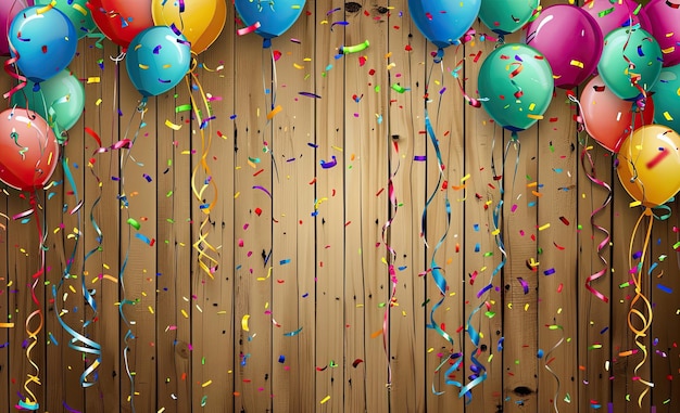 Een kamer versierd met ballonnen confetti en streamer voor een leuk feest evenement