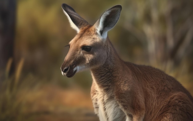Een kangoeroe op een natuur achtergrond dierlijk wild ai gegenereerd