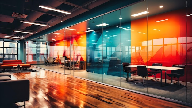 Een kantoorruimte met muren die door werknemers kunnen worden geschilderd en opnieuw ontworpen