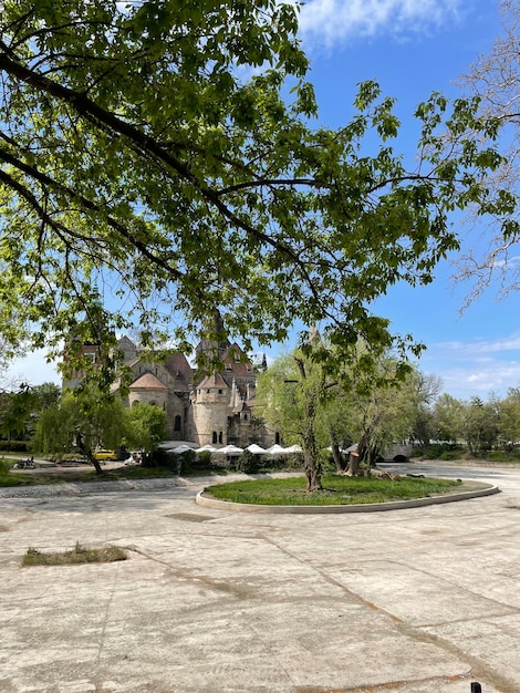 Foto een kasteel in de lucht