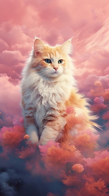 Een kat in de wolken