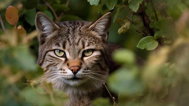 Een kat in een struik