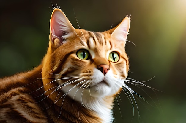 Een kat met een groen oog