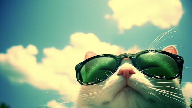 Foto een kat met een zonnebril.