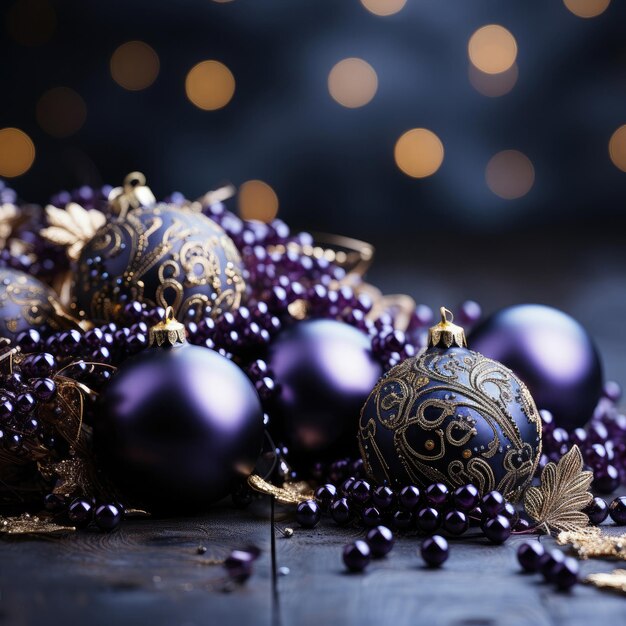 Foto een kerst achtergrond gemaakt van violet met zwart als primaire kleur