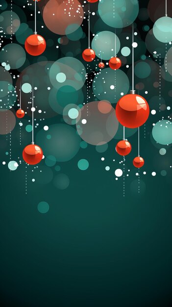 Foto een kerst achtergrond met rode en blauwe ballen