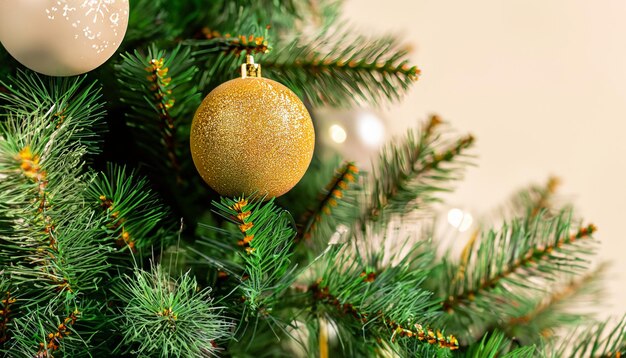 Een kerstbal voor de kerstboom Close-up van het kerstdecor Nieuwjaar en Chris