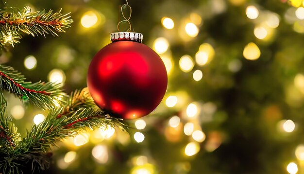 Een kerstbal voor de kerstboom Close-up van het kerstdecor Nieuwjaar en Chris