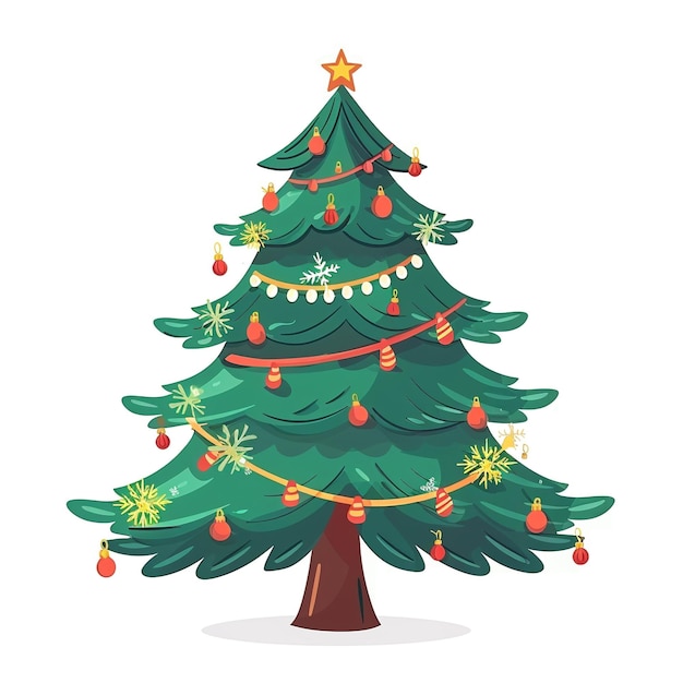 een kerstboom met een ster erop