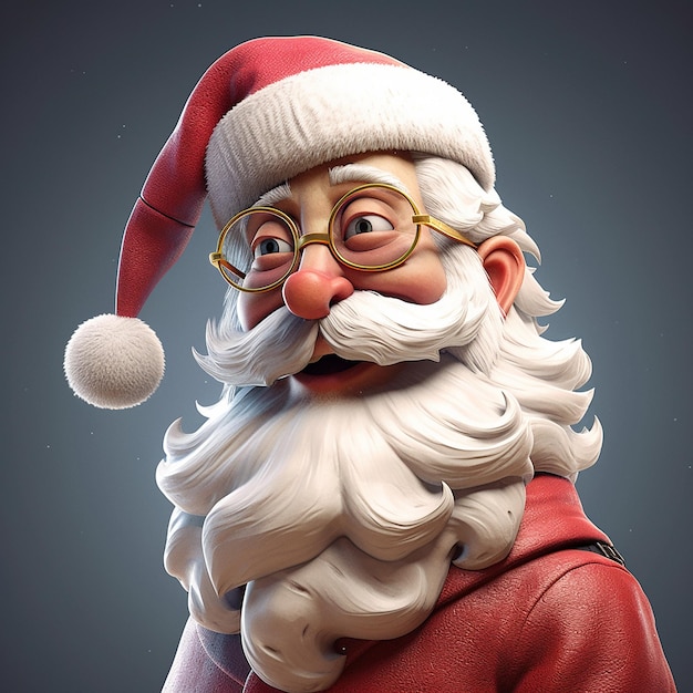 Een kerstman met een rode hoed en bril draagt een kerstmanhoed