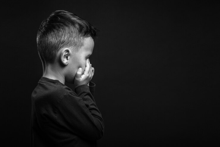 Foto een kind wiens depressie