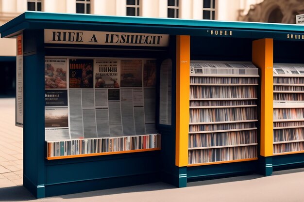 Foto een kiosk met kranten en tijdschriften