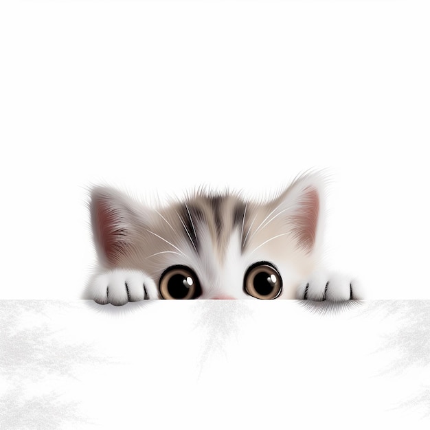 een kitten met een wit gezicht en een zwart-witte achtergrond