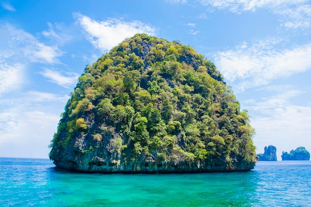 Een klein eiland in de tropische zee