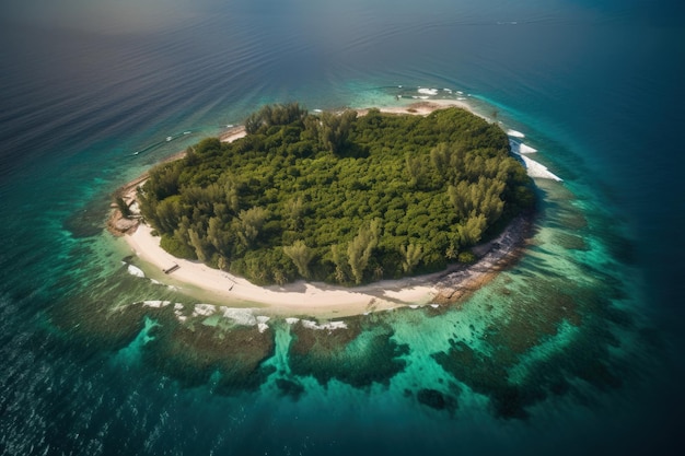 Een klein eiland in het midden van de oceaan generatieve AI