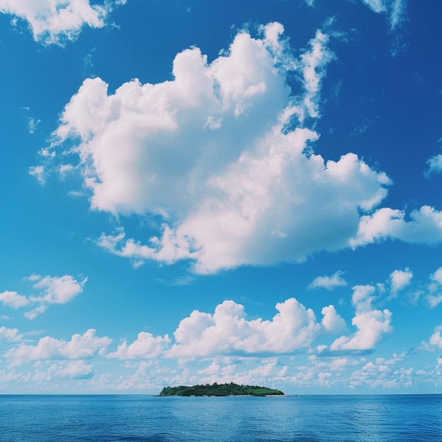 Foto een klein eiland met een klein eiland in het midden van het water