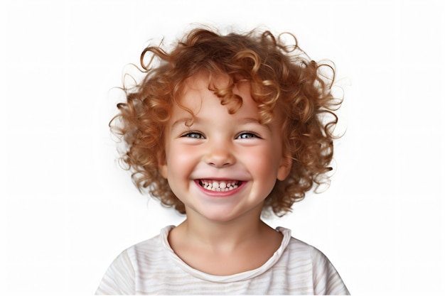 Een klein meisje met een grote glimlach op haar gezicht.