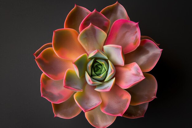 Een kleine bloem met een groene stengel en roze bloemblaadjes