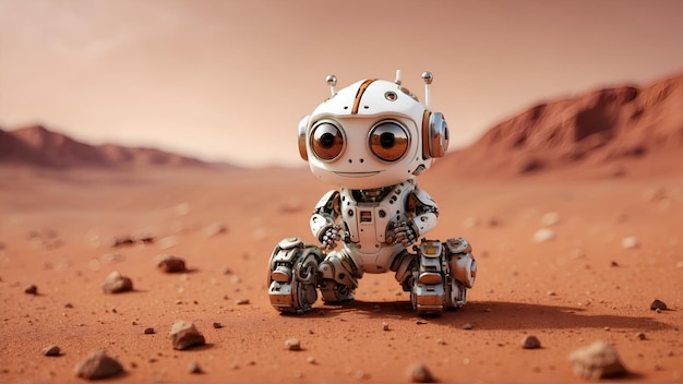 Een kleine robot op Mars.