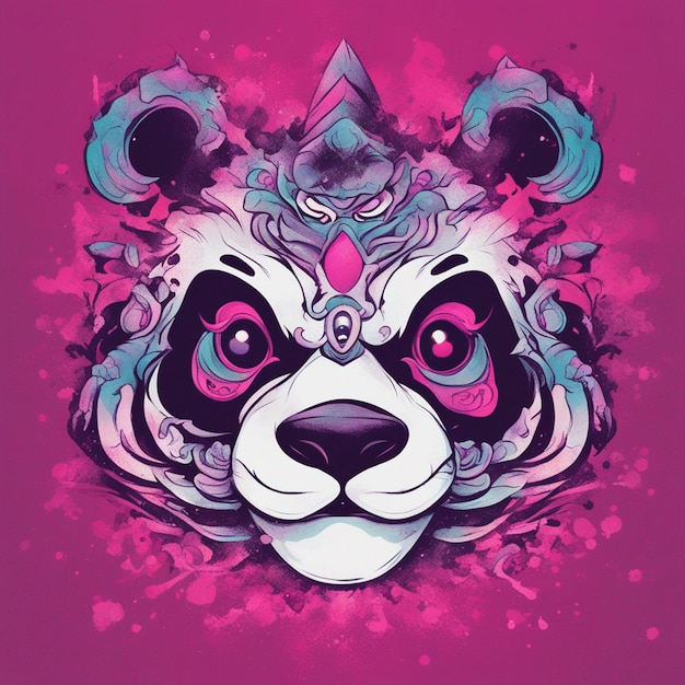 Een kleur volledig panda vector t-shirt ontwerpontwerp