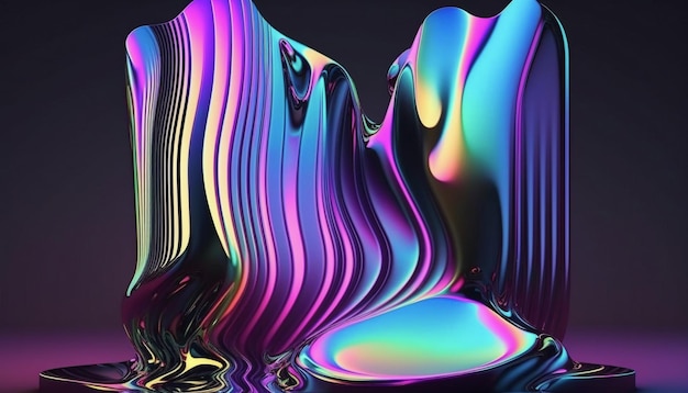 Een kleurrijk abstract beeld van een vloeistof met het woord erop