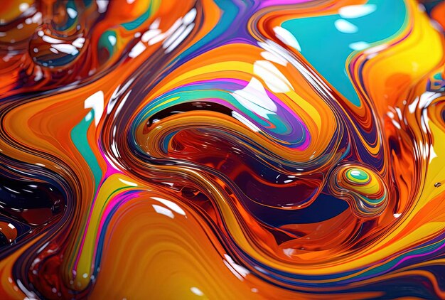 een kleurrijk abstract ontwerp met vloeibaar stromend water