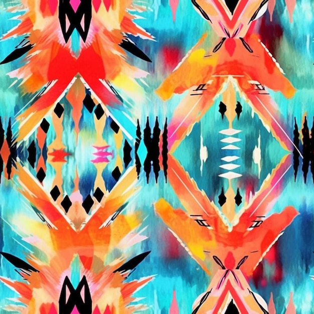 Een kleurrijk abstract patroon met een geometrisch ontwerp erop generatieve ai
