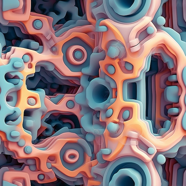 een kleurrijk abstract patroon van verschillende vormen en vormen.
