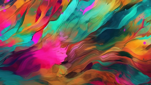 Een kleurrijk abstract schilderij met een kleurrijke achtergrond