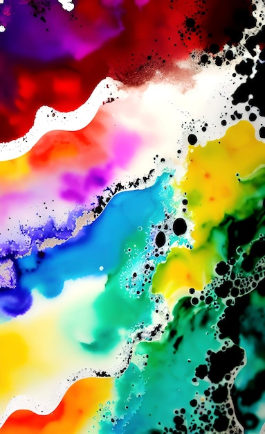 Een kleurrijk abstract schilderij met het woord art erop