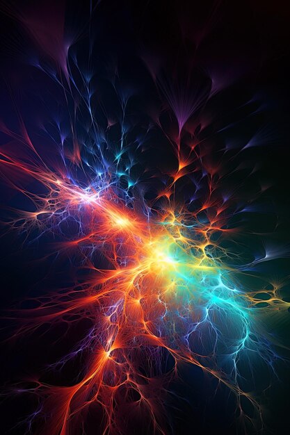 een kleurrijk beeld van een fractal beeld met de woorden licht