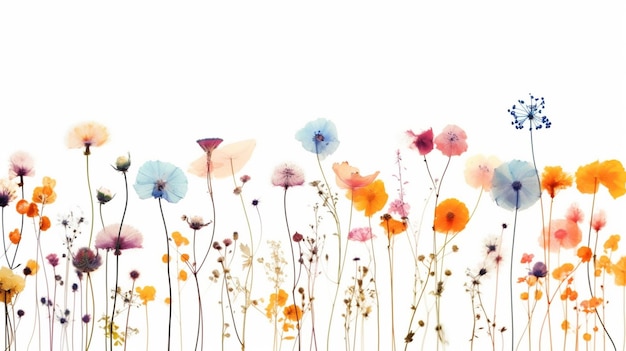 Foto een kleurrijk bloemenbehang met de tekst 'bloemen' erop