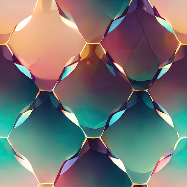 Een kleurrijk gebrandschilderd glas naadloos patroon als achtergrond