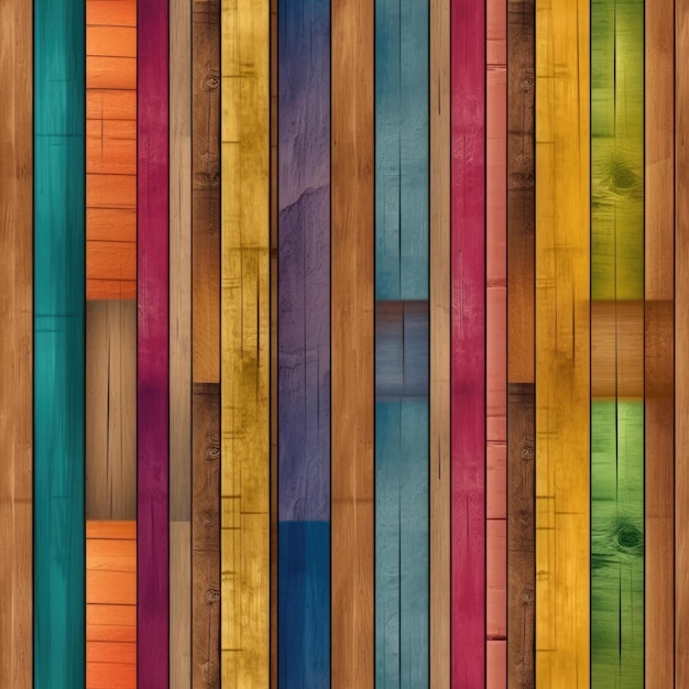 Een kleurrijk houten behang dat is gemaakt door het bedrijf van het bedrijf.