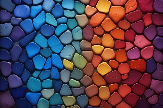 een kleurrijk mozaïek van glazen blokken met een kleurrijke achtergrond