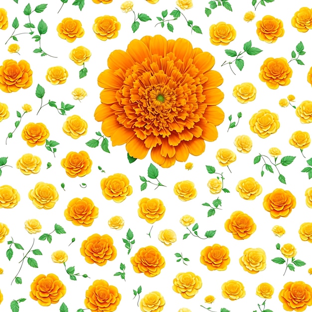 Foto een kleurrijk naadloos patroon met bloemen generatief ai