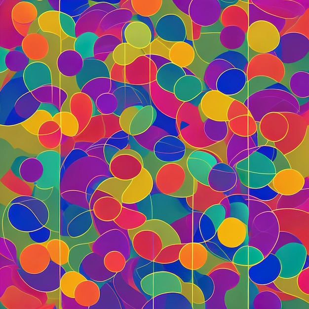 Een kleurrijk patroon met cirkelsbehang