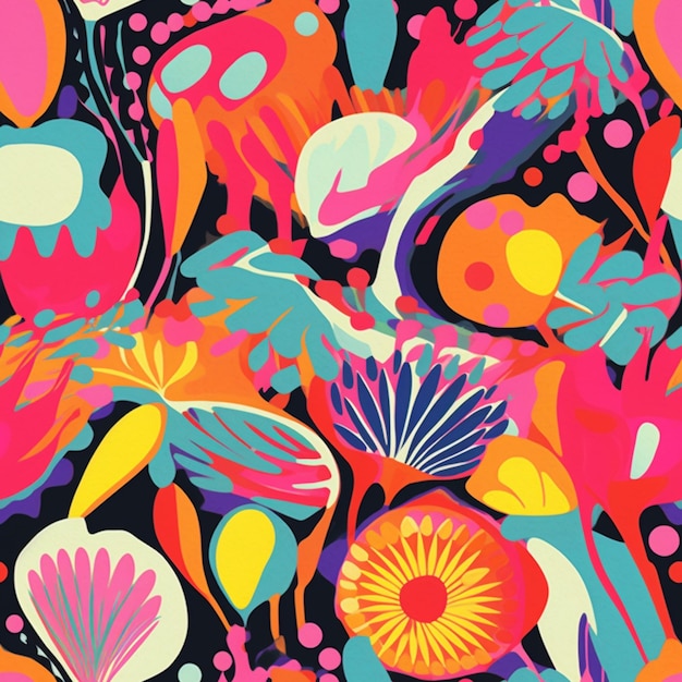 Een kleurrijk patroon met de woorden "kunst" op de bodem.