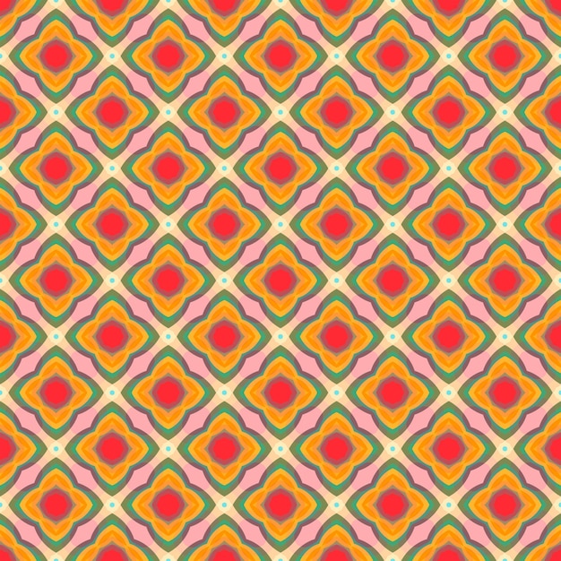 Een kleurrijk patroon met een geometrisch patroon.