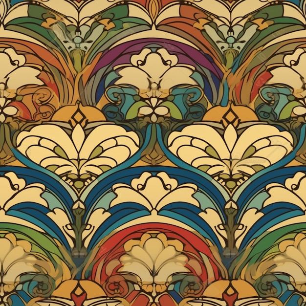 Een kleurrijk patroon met een swirly design.