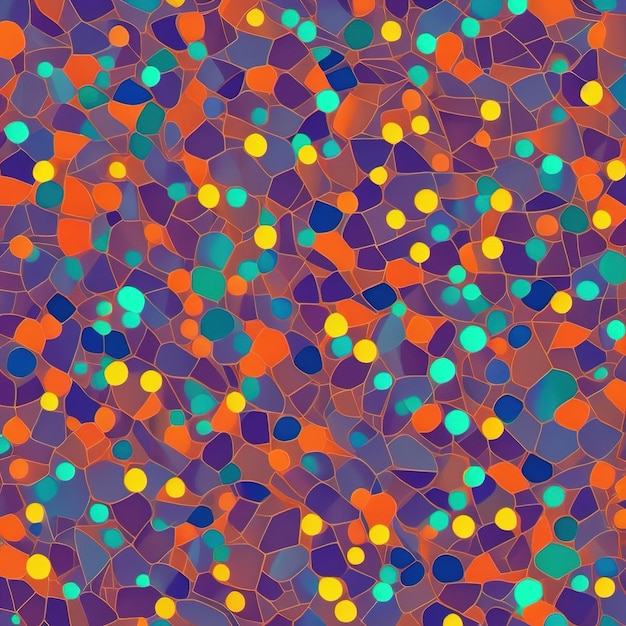 Een kleurrijk patroon van verschillende kleuren die zijn opgebouwd uit verschillende vormen