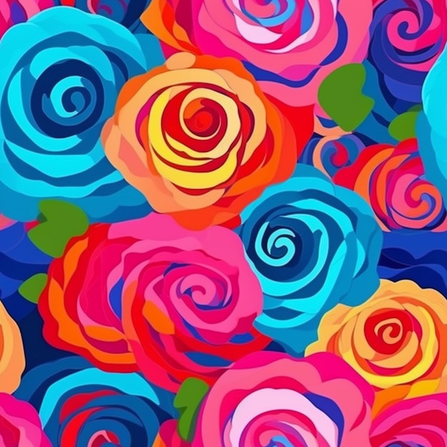 Een kleurrijk roze patroon met veel verschillende kleuren en maten generatieve ai