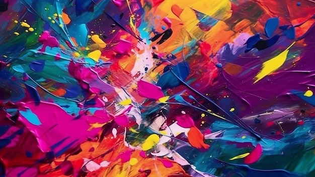 Een kleurrijk schilderij abstract