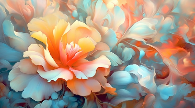 Een kleurrijk schilderij van een bloem