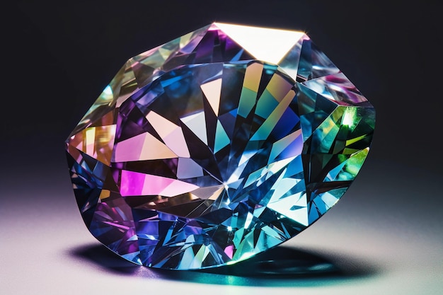 Een kleurrijk zeldzaam diamantkristal