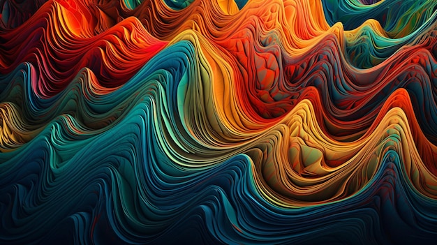 Een kleurrijke abstracte achtergrond met een hart in het midden.
