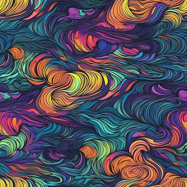 Een kleurrijke abstracte achtergrond met wervelingen en golven generatieve ai